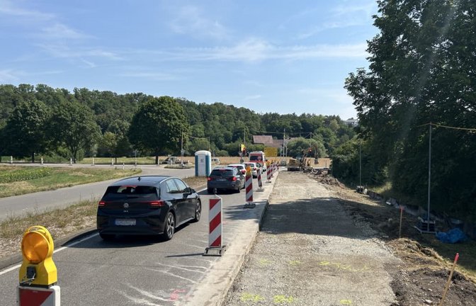Die Baustelle an der Wiesengrund-Kreuzung wird später fertig, als geplant.<span class='image-autor'>Eddie Langner</span>