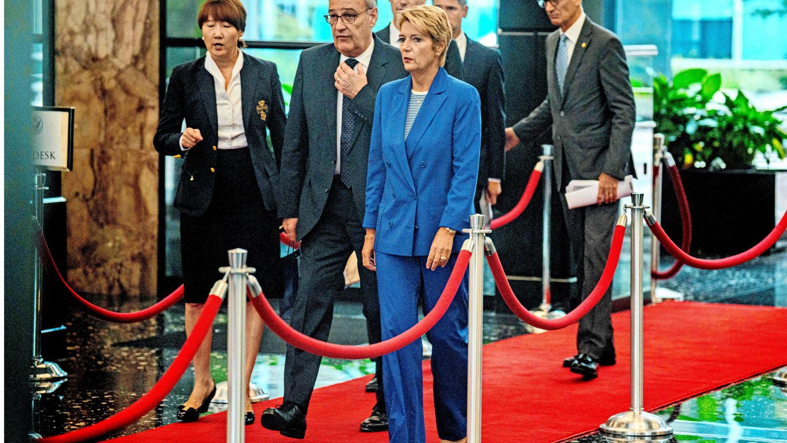 Bundespräsidentin Karin Keller-Sutter und Guy Parmelin, Vizepräsident des Bundesrates, in Washington.Foto: Getty Images via AFP Bundespräsidentin Karin Keller-Sutter und Guy Parmelin, Vizepräsident des Bundesrates, in Washington.Foto: Getty Images via AFP