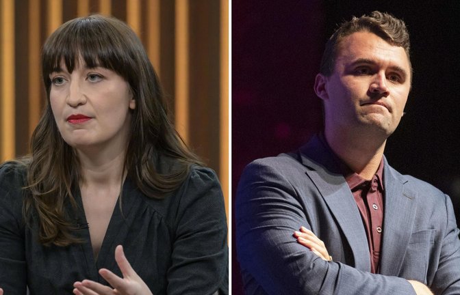 Linken-Chefin Heidi Reichinnek (links) zeigt „keinen Respekt“ gegenüber dem erschossenen Charlie Kirk (rechts).<span class='image-autor'>Foto: IMAGO/HMB-Media/dpa/Collage: StZN</span>