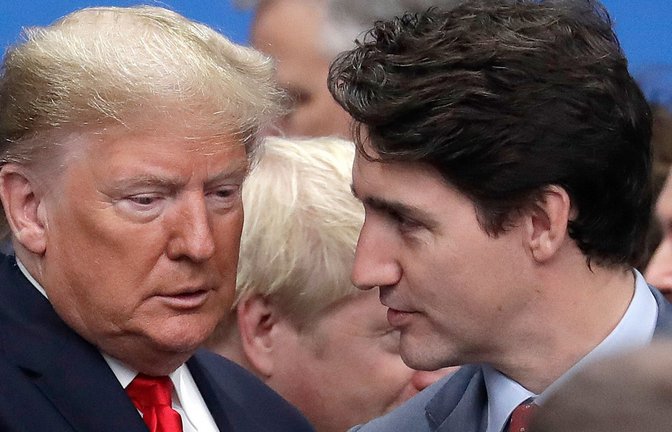 Donald Trump, Präsident der Vereinigten Staaten, und Justin Trudeau, Premierminister von Kanada. (Archivbild)<span class='image-autor'>Foto: dpa/Evan Vucci</span>