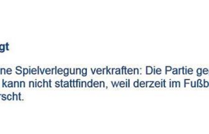 Screenshot von www.svi-fussball.de: Der SV Illingen vermeldet den mangelbedingten Spielausfall.