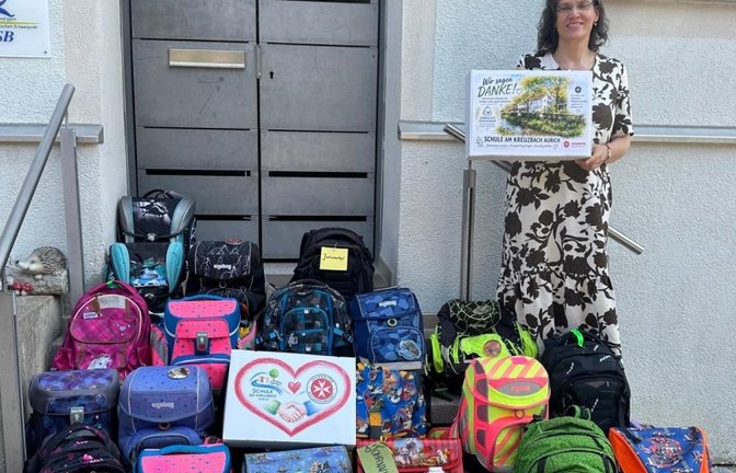 Tolles Ergebnis: die gesammelten Schulranzen für ukrainische Kinder.  <span class='image-autor'>Foto: p</span>