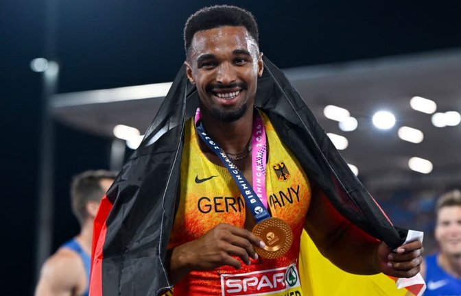 Nicht nur auf Zehnkämpfer Leo Neugebauer war bei der Leichtathletik-Europameisterschaft in Birmingham Verlass. „Team D“ sahnte mit 21 Medaillen mächtig ab.<span class='image-autor'>Sven Hoppe/dpa</span>