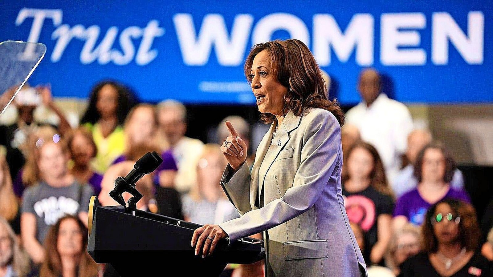 Trust Women – vertraut den Frauen. Dieser Slogan von Harris zündet nur bei einem Teil der Wählerschaft.Foto: USA TODAY Network/IMAGO/Corey Perrine Trust Women – vertraut den Frauen. Dieser Slogan von Harris zündet nur bei einem Teil der Wählerschaft.Foto: USA TODAY Network/IMAGO/Corey Perrine