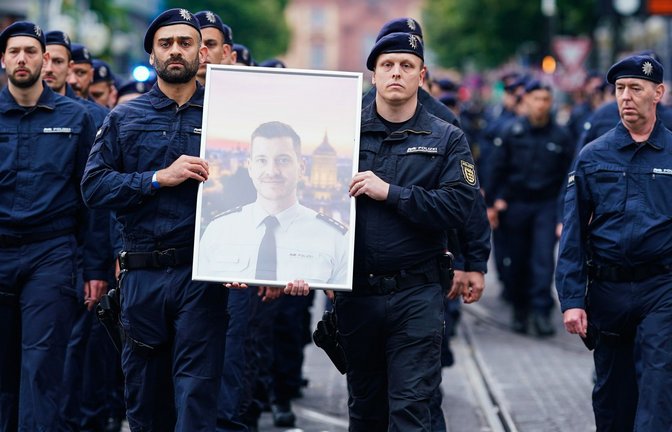 Der am 31. Mai 2024 verletzte und zwei Tage später verstorbene Polizeihauptkommissar Rouven Laur.<span class='image-autor'>Foto: picture alliance/dpa</span>
