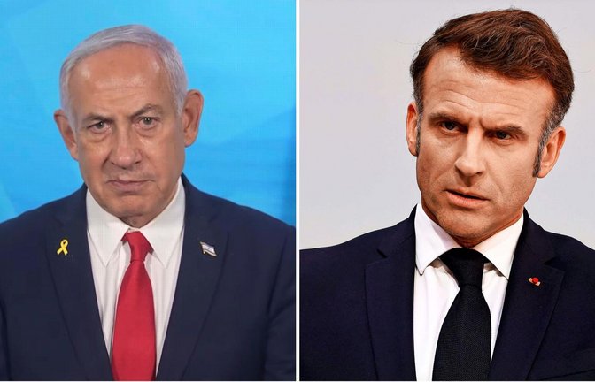 Netanjahu (links) kritisierte Macron für dessen Aussage scharf.<span class='image-autor'>Foto: &nbsp;</span>