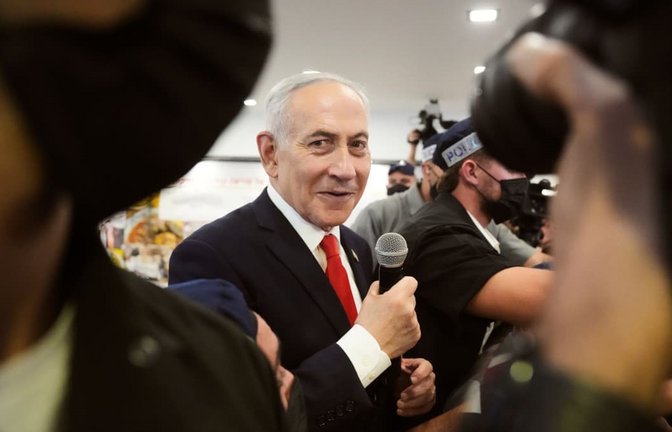 Im Wahlkampf: Israels Ministerpräsident Benjamin Netanjahu.<span class='image-autor'>Ariel Schalit/AP/dpa</span>