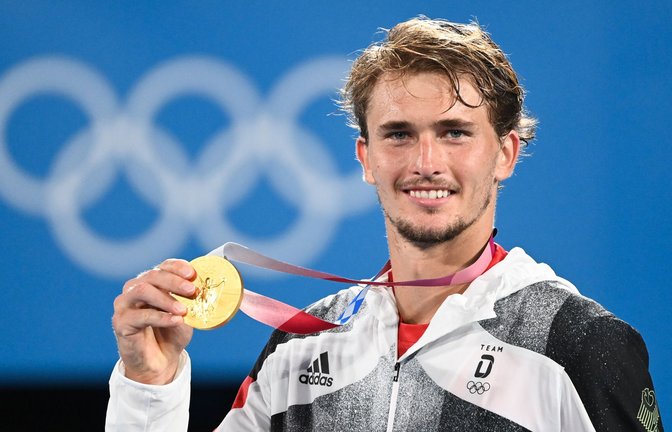 Das Olympiagold 2021 bleibt Zverev für immer. (Archivbild)<span class='image-autor'>Foto: Marijan Murat/dpa</span>