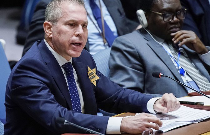 UN-Botschafter Gilad Erdan (links) soll nach Israel zurückkehren.<span class='image-autor'>Foto: dpa/Eduardo Munoz Alvarez</span>