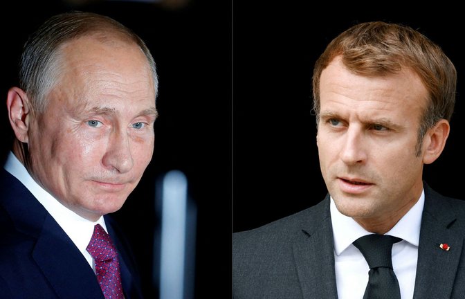Frankreichs Präsident Macron (re.) wäre zu einem  Gespräch mit Putin bereit.<span class='image-autor'>Foto: AFP/Odd Andersen, Stephane Mahe</span>