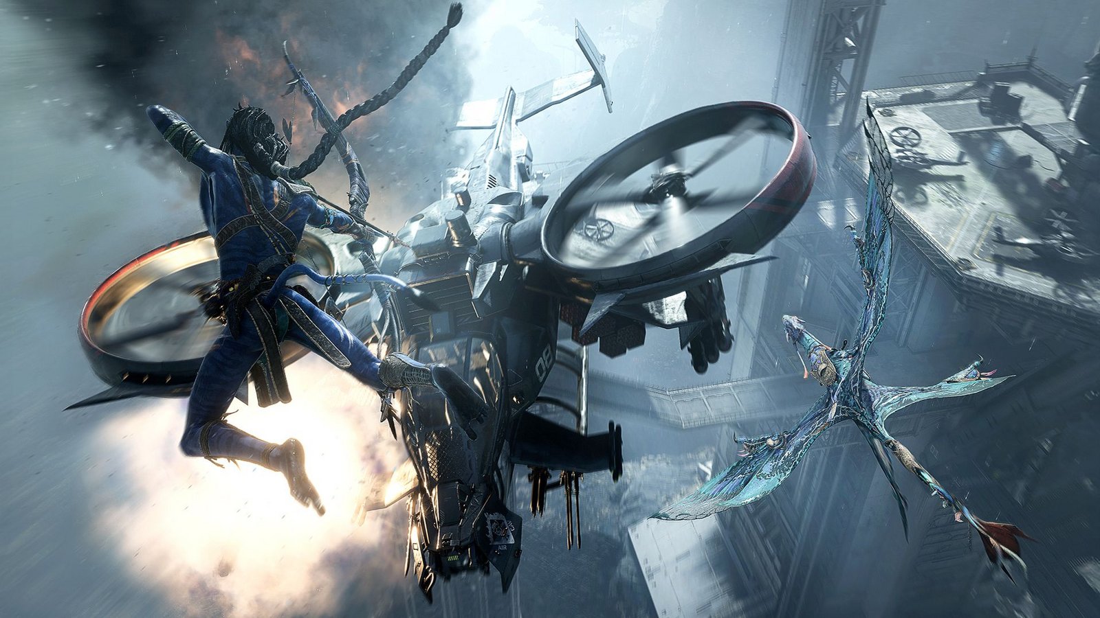 Spektakuläre Dogfights in der Luft spielen in der neuen Erweiterung „From the Ashes“ eine wichtige Rolle.Foto: Ubisoft