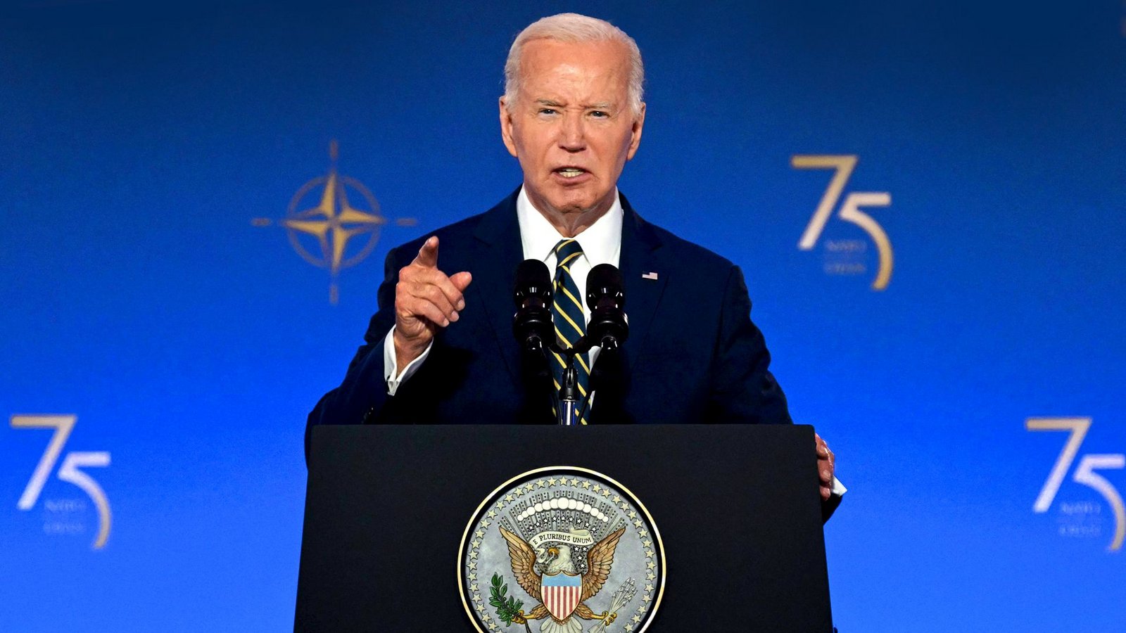 Die Eröffnungsrede zum Nato-Gipfel in Washington war der stärkste Auftritt Bidens seit Langem.Foto: AFP/Saul Loeb Die Eröffnungsrede zum Nato-Gipfel in Washington war der stärkste Auftritt Bidens seit Langem.Foto: AFP/Saul Loeb