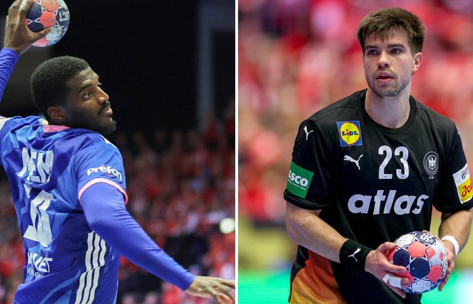 Duell der Linkshänder: Dika Mem (li.) gegen Renars Uscins<span class='image-autor'>Foto: imago/Maximilian Koch/Kessler-Sportfotografie</span>