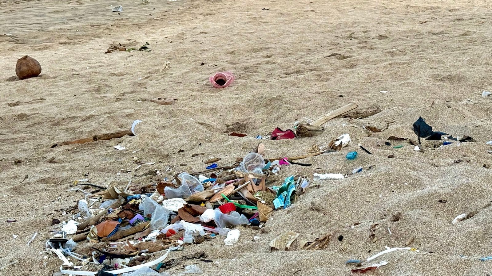 Tonnenweise Abfälle werden an viele Küsten gespült - wie hier auf Bali.Foto: Carola Frentzen/dpa