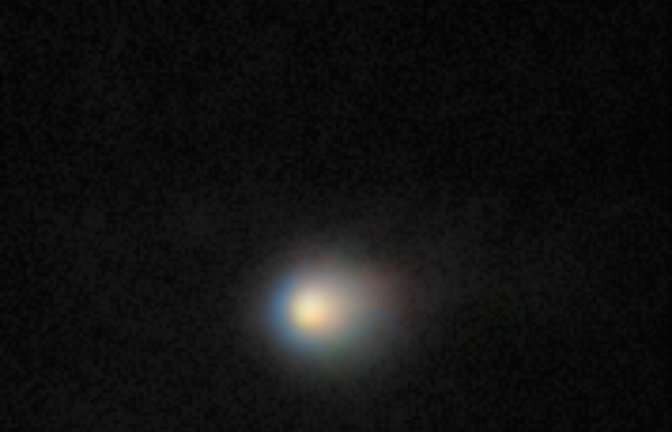 Der interstellare Komet 3I/ATLAS, aufgenommen mit dem Teleskop Gemini North auf Hawaii.<span class='image-autor'>Foto: International Gemini Observatory/NOIRLab/NSF/AURA/K. Meech (IfA/U. Hawaii)/dpa</span>