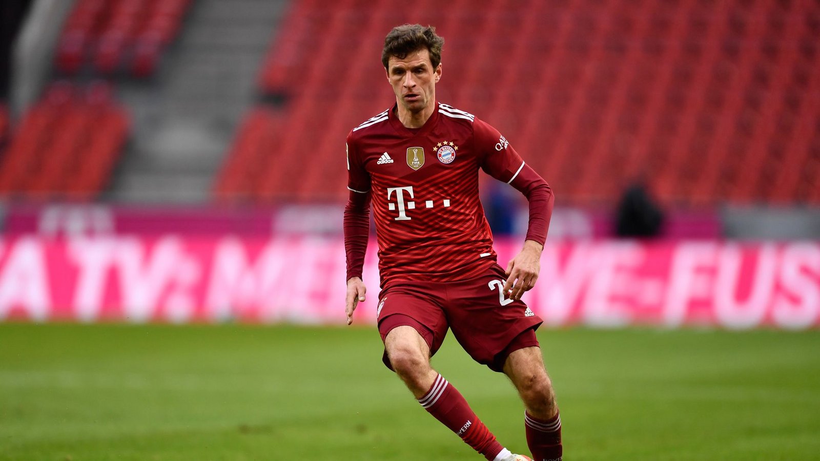 Thomas Müller steht mit dem FC Bayern München vor der zehnten Meisterschaft in Folge.Foto: Marius Becker/dpa