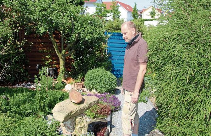 Roland Kissing hat bereits ein passendes Plätzchen für das geplante Wasserspiel im Auge. vg
