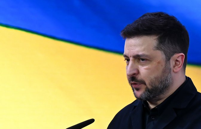 Der ukrainische Präsident Wolodymyr Selenskyj bei der Münchner Sicherheitskonferenz: gezeichnet vom Krieg.<span class='image-autor'>Foto: dpa/Sven Hoppe</span>