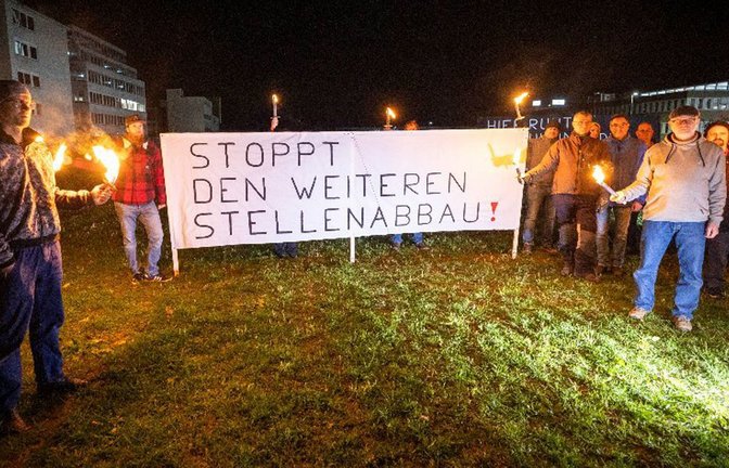 Protest von Bosch-Mitarbeitern in Leonberg im November 2024<span class='image-autor'>Foto: Julian Rettig</span>