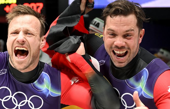 Tobias Arlt (li.) und Tobias Wendl sind nun erfolgreichste deutsche Sportler bei Winterspielen.<span class='image-autor'>Foto: Robert Michael/dpa</span>