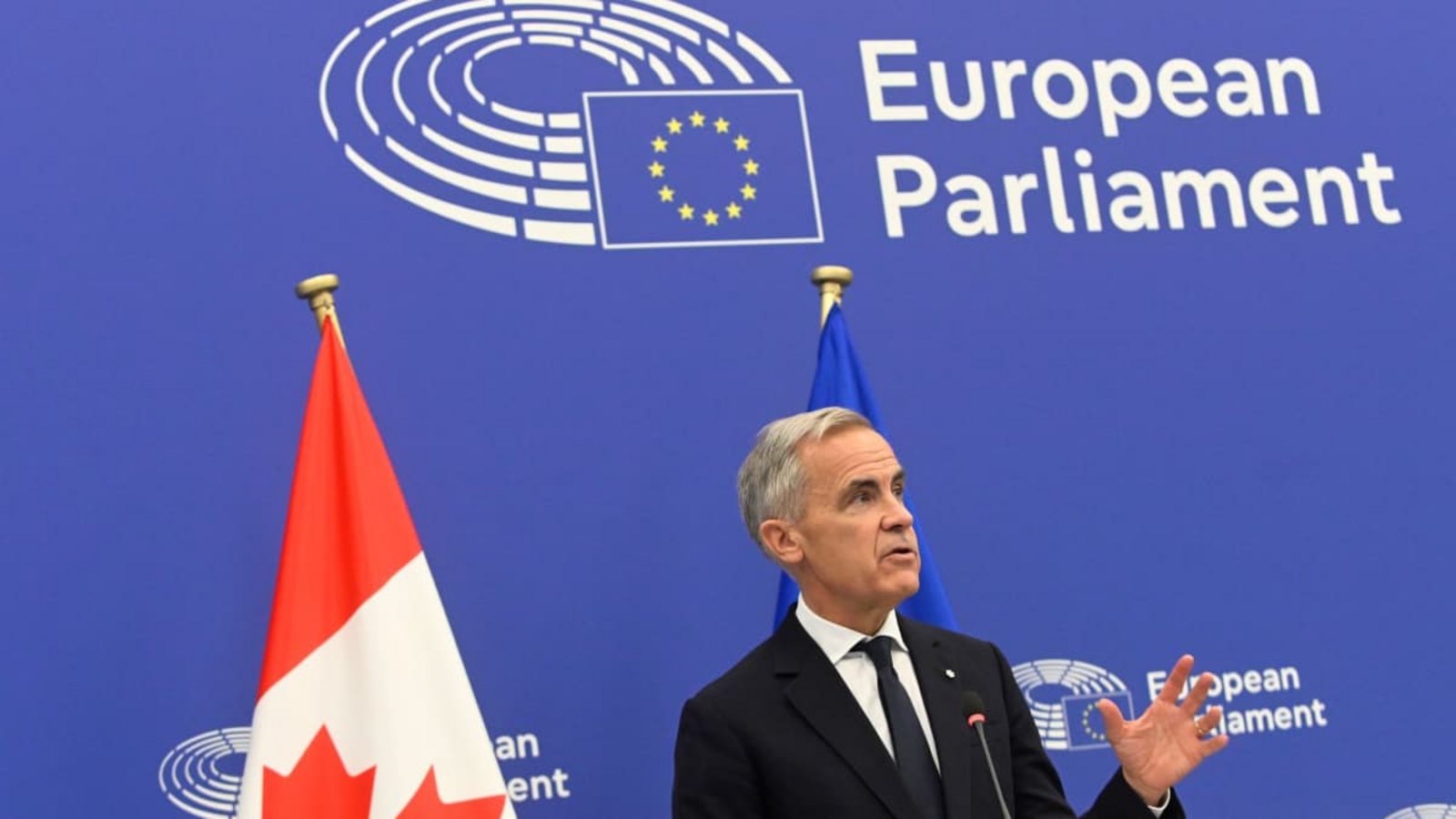 Kanadas Regierungschef Mark Carney warb bei seinem Besuch im Europaparlament im September für eine engere Zusammenarbeit zwischen seinem Land und der EU. Nun sollen auf einem Gipfel in Montreal konkrete Projekte in Angriff genommen werden.Pascal Bastien/AP/dpa