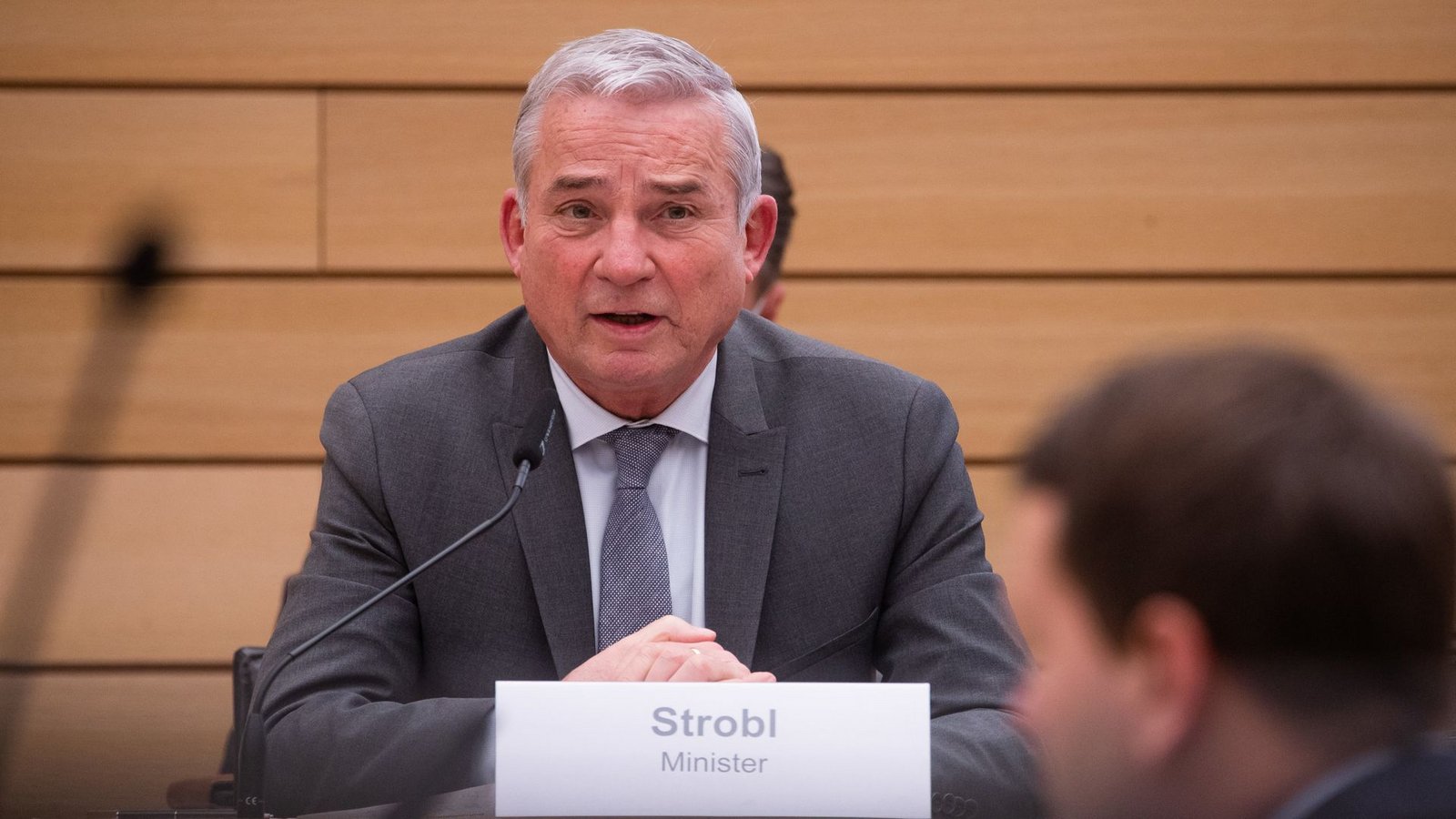 Innenminister Thoma Strobl beantwortet Fragen im Landtag.Foto: dpa/Christoph Schmidt