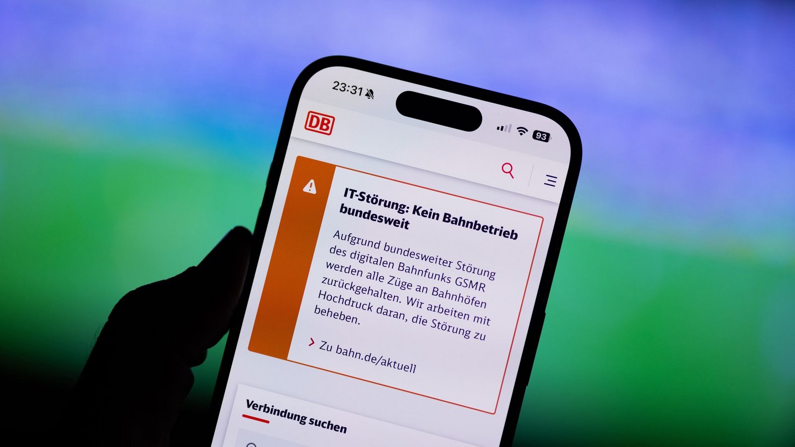 Die Website der Deutschen Bahn weist auf eine bundesweite IT-Störung hin.Foto: Rolf Vennenbernd/dpa Die Website der Deutschen Bahn weist auf eine bundesweite IT-Störung hin.Foto: Rolf Vennenbernd/dpa