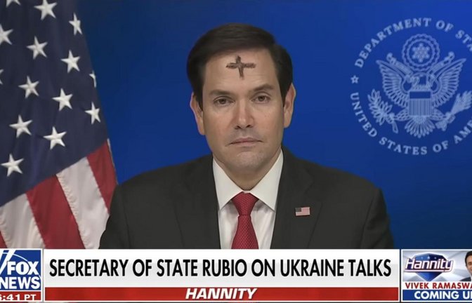 Bei einem Interview mit Fox News verwunderte der Auftritt des US-Außenministers Marco Rubio.<span class='image-autor'>Foto: Fox News/Screenshot</span>