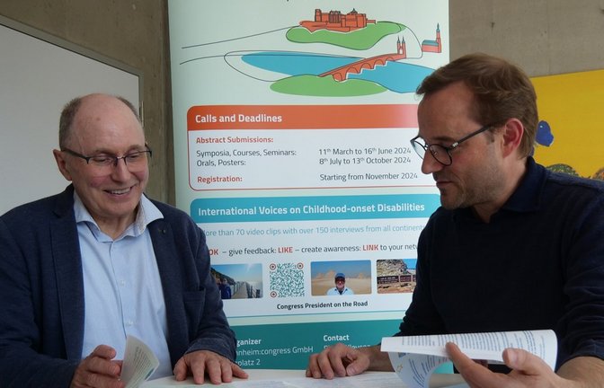 Die letzten Vorbereitungen für den Weltkongresses für Kinder mit Entwicklungsstörungen laufen. In Maulbronn wird das Vorprogramm stattfinden, geben Rainer Blank (links) und Sebastian Schröder bekannt. Namhafte Experten aus aller Welt werden dazu erwartet.  <span class='image-autor'>Foto: Friedrich</span>
