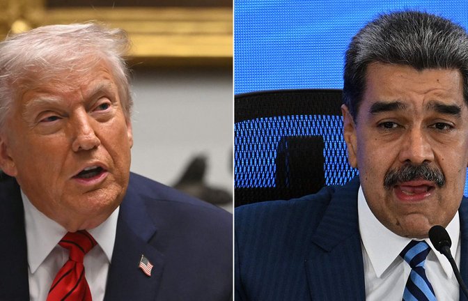 US-Präsident Donald Trump (Links) hält den Druck auf den venezolanischen Präsidenten Nicolás Maduro hoch.<span class='image-autor'>Foto: AFP/ANDREW CABALLERO-REYNOLDS</span>