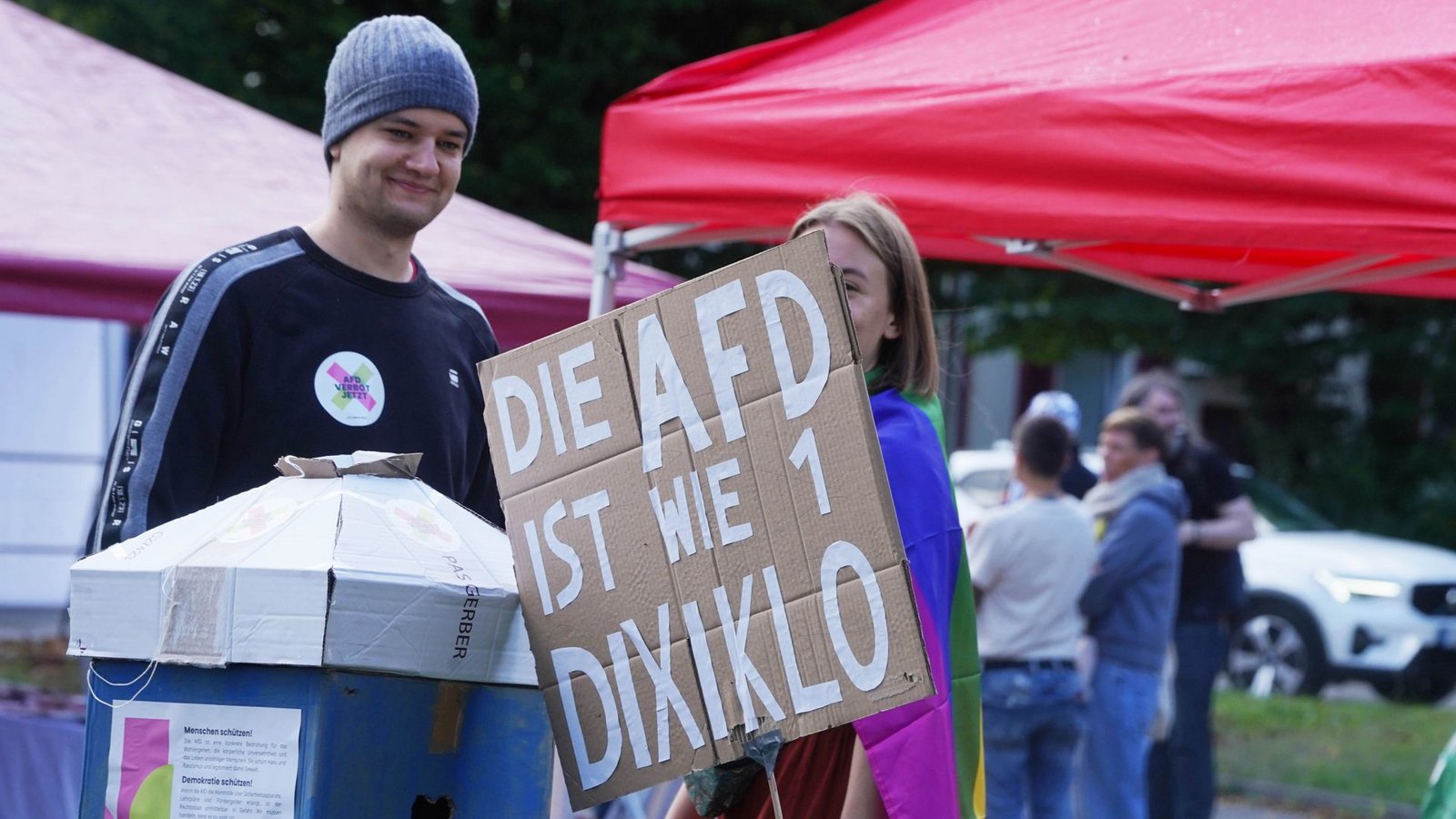 Die Demonstranten haben bezüglich der AfD eine klare Meinung.Foto: Andreas Rosar / Fotoagentur Stuttgart