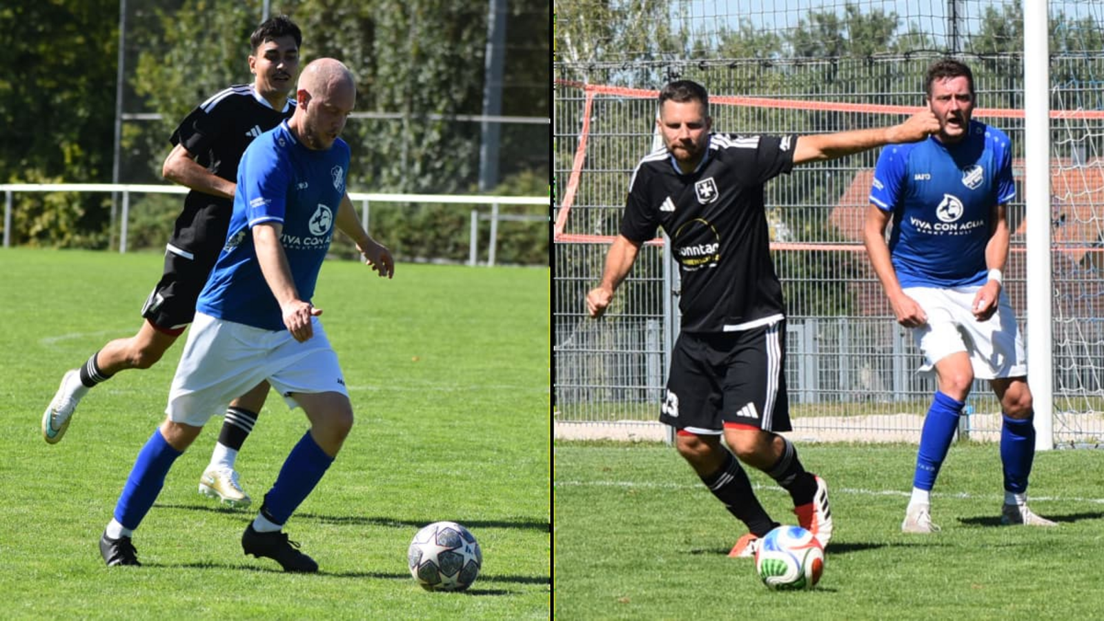 Markus Knoß (linkes Foto, am Ball) spielt schon seit den Bambinis für den SV Rohrau, Simon Müsel (rechtes Foto, rechts) ist auch wegen des Vereins in den Gärtringer Teilort gezogen.Michael Schwartz