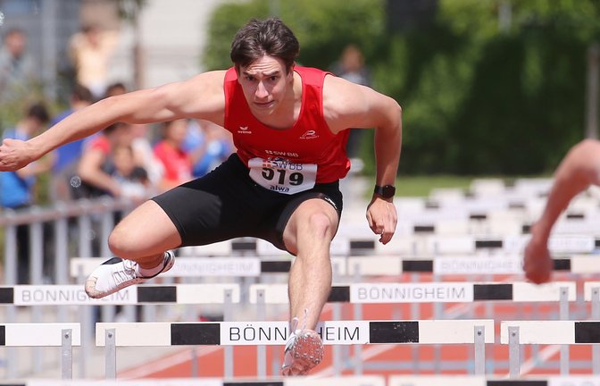 Luca Merita hadert beim Sportfest in Bönnigheim mit seiner Leistung. <span class='image-autor'>Foto: Baumann</span>