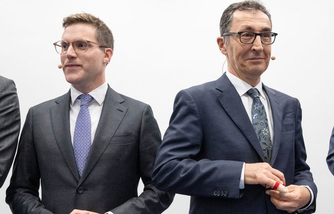 Die Spitzenkandidaten zur Landtagswahl in Baden-Württemberg, Manuel Hagel (CDU, l), und Cem Özdemir (Bündnis 90/Die Grünen).<span class='image-autor'>Foto: dpa/Marijan Murat</span>