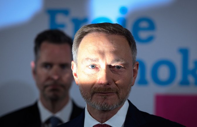 FDP-Chef Lindner am Wahlabend in der Parteizentrale.<span class='image-autor'>Foto: dpa/Bernd von Jutrczenka</span>