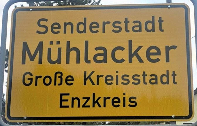 mühlacker, senderstadt ortsschild Foto: Müller