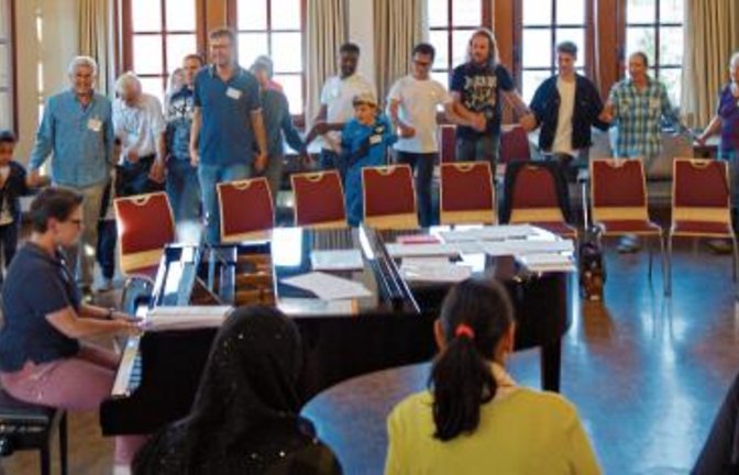 Gemeinsam wurde – vor Corona – im evangelischen Gemeindehaus geprobt.  Foto: p