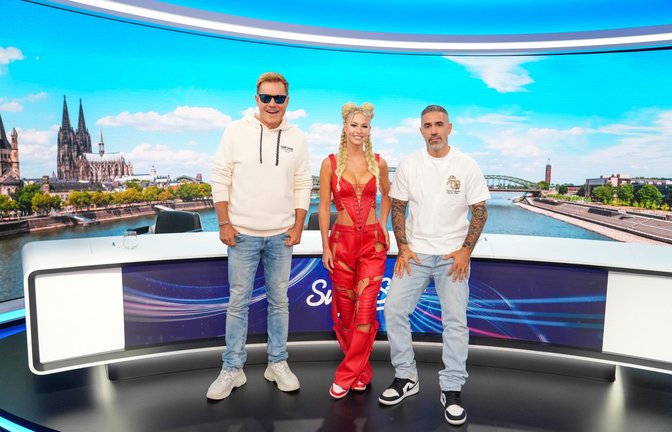 V. l.: Dieter Bohlen, Isi Glück und Anis Ferchichi (Bushido)<span class='image-autor'>Foto: RTL / Stefan Gregorowius</span>