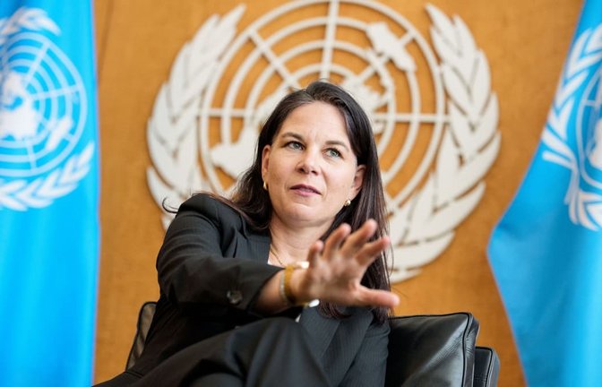 Annalena Baerbock ist noch Präsidentin der UN-Generalversammlung. Auch danach wird sie nicht nach Deutschland zurückkehren, sondern vorerst in New York bleiben.<span class='image-autor'>Michael Kappeler/dpa</span>