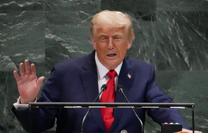 US-Präsident lobte Deutschland bei seiner Rede vor der UNO in New York.<span class='image-autor'>Foto: AFP/TIMOTHY A. CLARY</span>