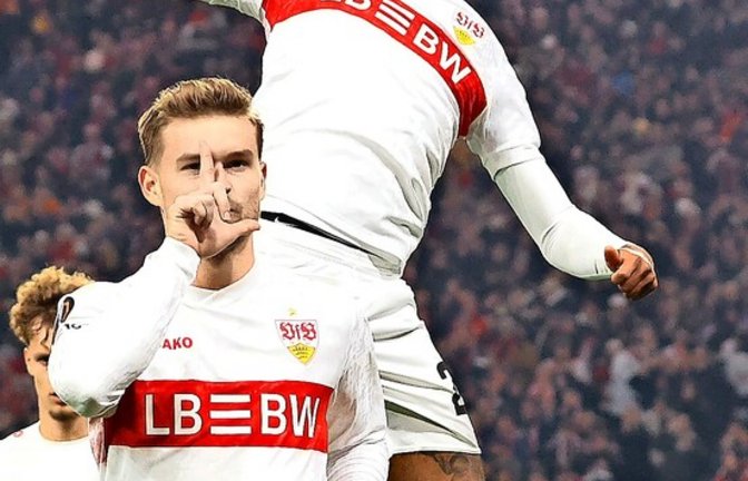 Das bis dato letzte Heimspiel in der Europa League gewannen die Stuttgarter um Maximilian Mittelstädt (vorne) gegen Maccabi Tel Aviv mit 4:1.<span class='image-autor'>Foto: Baumann</span>