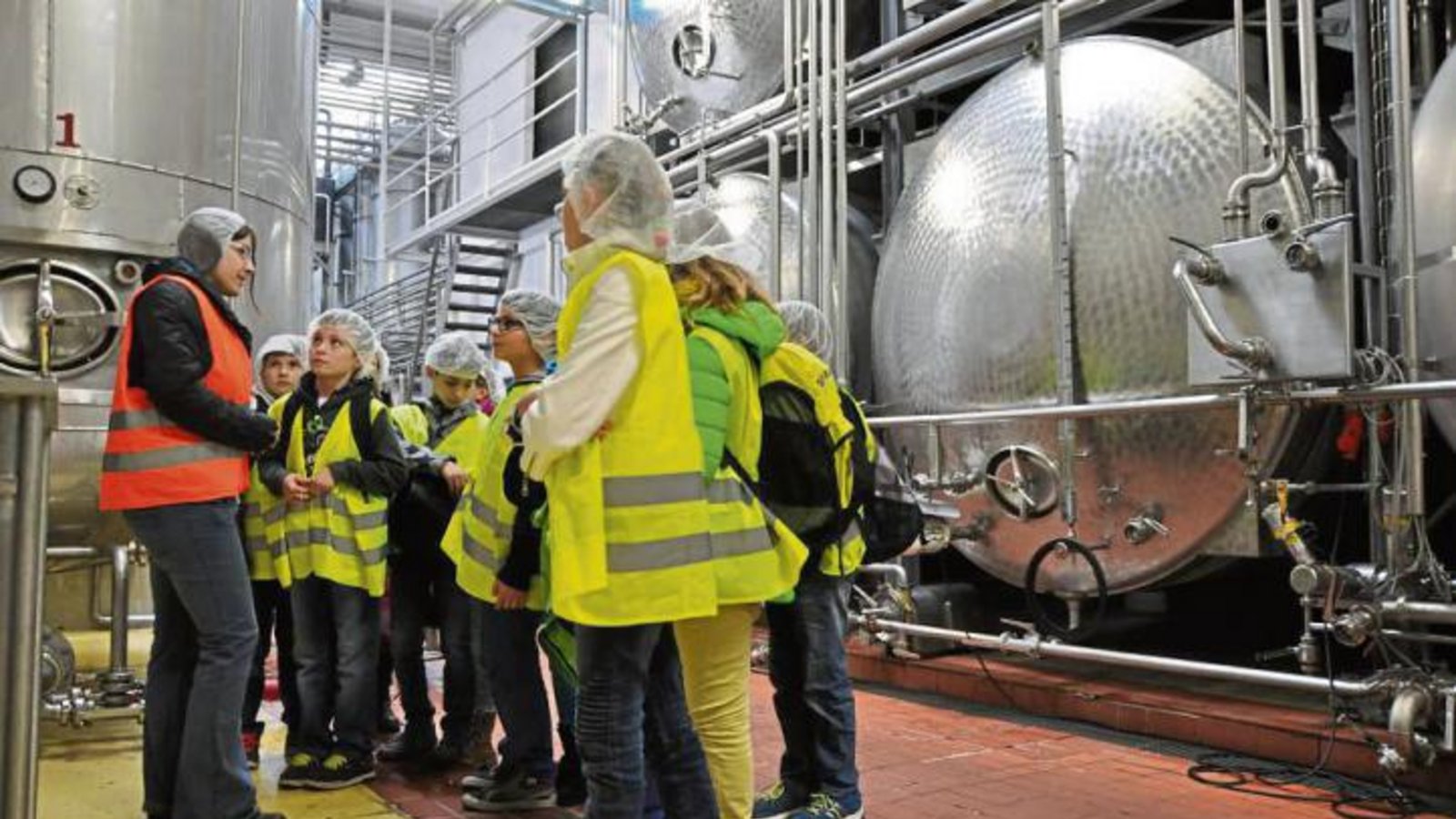 Einen spannenden Rundgang durch den Betrieb erlebten die Schüler des Sachsenheimer Lichtenstern-Gymnasiums beim Safthersteller Kumpf in Unterriexingen. Foto: p Einen spannenden Rundgang durch den Betrieb erlebten die Schüler des Sachsenheimer Lichtenstern-Gymnasiums beim Safthersteller Kumpf in Unterriexingen. Foto: p