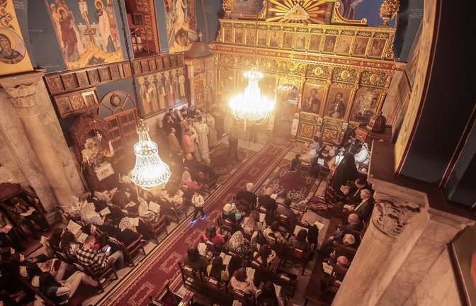 Die orthodoxe Kirche des Heiligen Porphyrios in Gaza-Stadt.<span class='image-autor'>Foto: IMAGO/ZUMA Wire/IMAGO/Ahmed Zakot</span>
