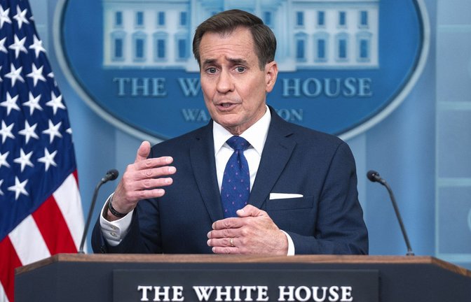 John Kirby, US-Kommunikationsdirektor. Die US-Regierung hat sich über einen Beschuss des Hauptquartiers der UN-Friedenstruppe im Libanon durch die israelische Armee  besorgt gezeigt.<span class='image-autor'>Foto: dpa/Evan Vucci</span>