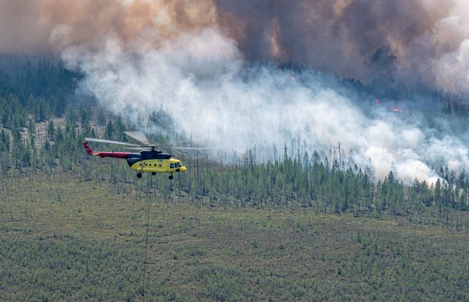 Die Brände am Polarkreis wie hier in der sibirischen Taiga haben deutliche Auswirkungen auf den Klimawandel, da sie große Mengen Treibhausgase freisetzen und Wälder vernichten.<span class='image-autor'>Foto: Imago/Itar-Tass</span>