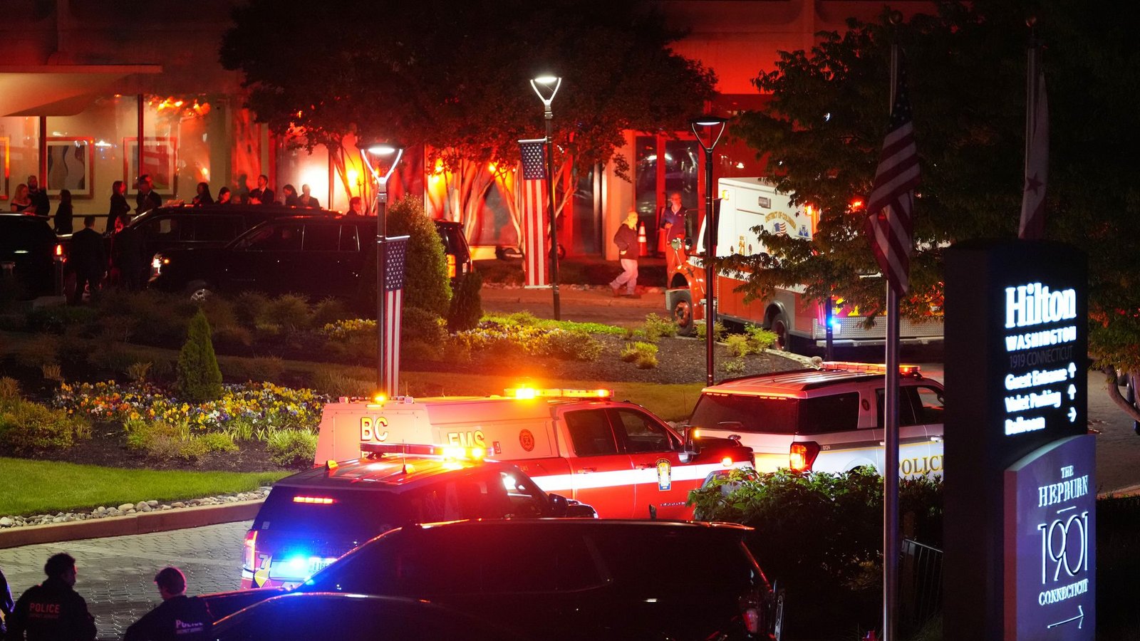 Die Sicherheitskräfte waren mit einem Großaufgebot vor Ort.Foto: Allison Robbert/AP/dpa