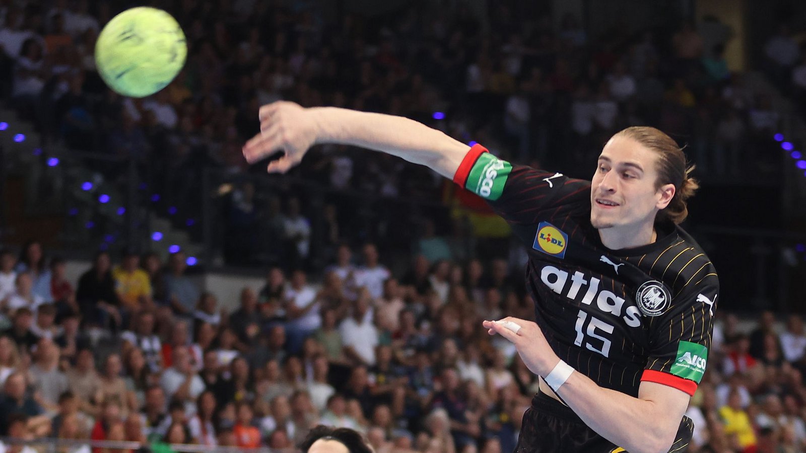 Rückraum Mitte: Juri Knorr, 25 Jahre, 83 Länderspiele, 319 Tore, Aalborg Handbold/Dänemark.Foto: Pressefoto Baumann Rückraum Mitte: Juri Knorr, 25 Jahre, 83 Länderspiele, 319 Tore, Aalborg Handbold/Dänemark.Foto: Pressefoto Baumann
