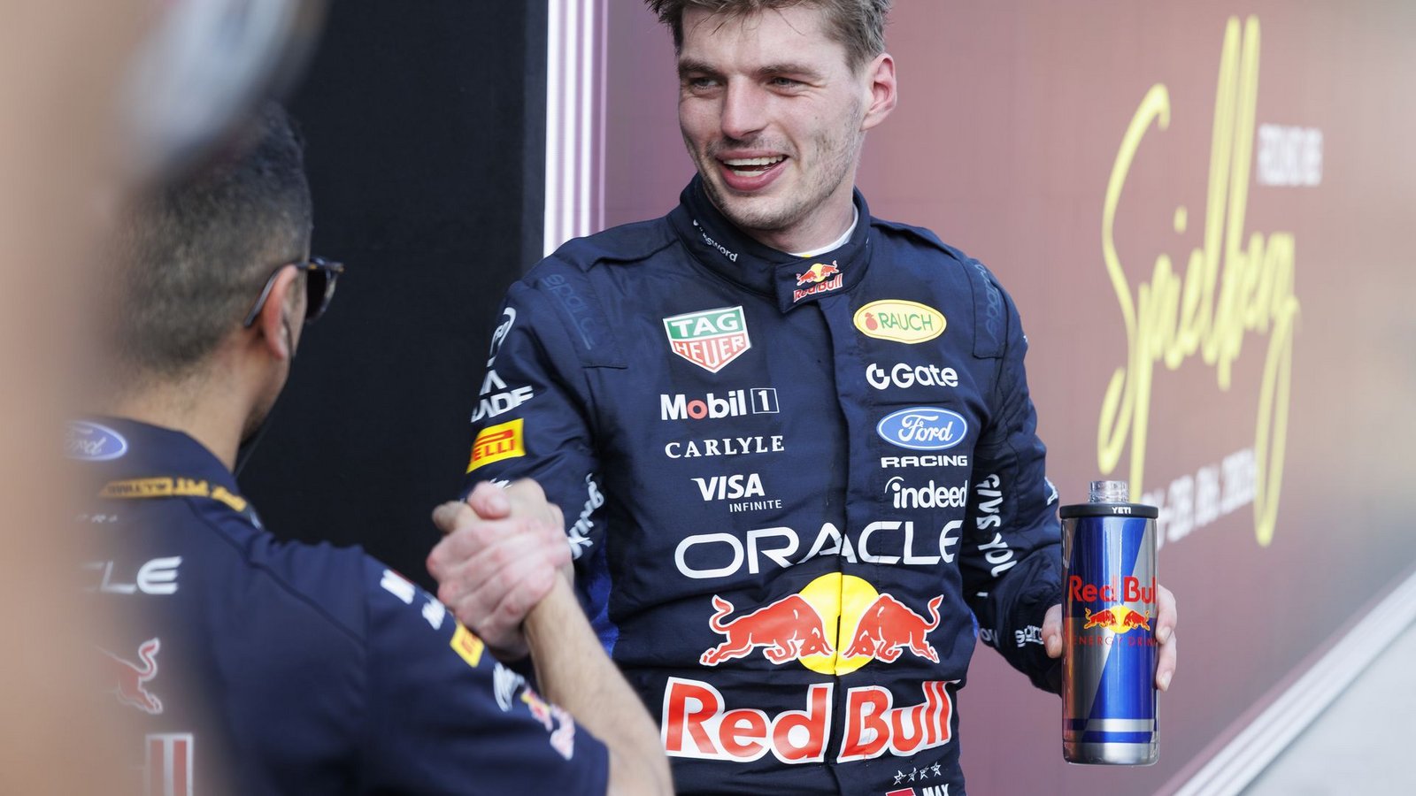 Max Verstappen hat endlich wieder Grund zum Lachen.Foto: Erwin Scheriau/APA/dpa