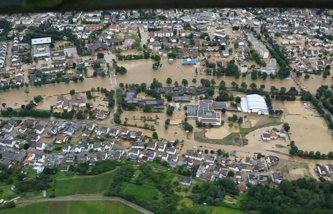 Die Kreisstadt Bad Neuenahr-Ahrweiler hat bei der Flut am 14. Juli 2021 zu großen Teilen unter Wasser gestanden.<span class='image-autor'>Foto: AFP</span>