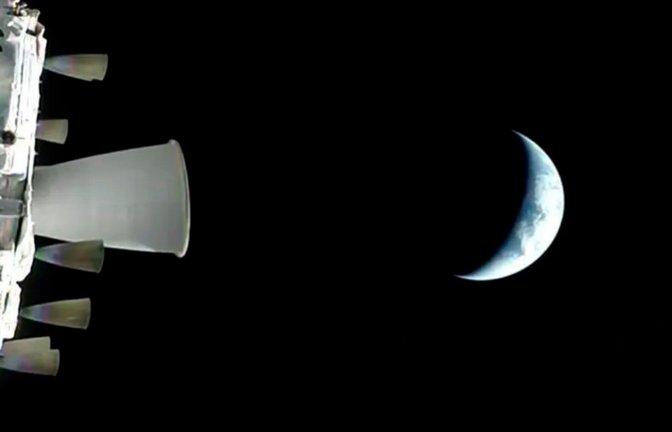 Vier Menschen sind mit "Orion" auf dem Weg in Richtung Mond.<span class='image-autor'>Foto: -/NASA/dpa</span>